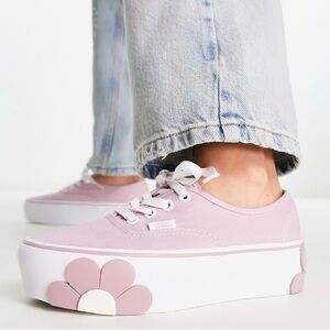 Vans Authentic Stackform sneakers with oversized flowers in lilac
